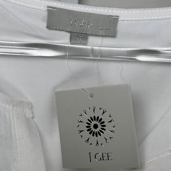 J. Gee White Lace Maxi Dress Size Medium Flowy Wedding Engagement Beach Summer - Picture 9 of 9